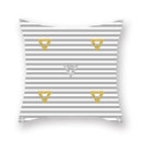 Black white & gold geometric star stripe print pillowcase bedroom decor