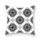 Black white & gold geometric star stripe print pillowcase bedroom decor