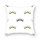 Black white & gold geometric star stripe print pillowcase bedroom decor
