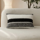 Black & white striped knitted crochet cushion cover living room