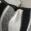 Black & white striped knitted crochet cushion cover living room
