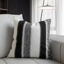 Black & white striped knitted crochet cushion cover living room