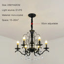 DecorBites™ Black Wrought Iron Crystal Chandelier for Living & Dining Room - Elegance meets Style