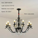 DecorBites™ Black Wrought Iron Crystal Chandelier for Living & Dining Room - Elegance meets Style