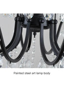 DecorBites™ Black Wrought Iron Crystal Chandelier for Living & Dining Room - Elegance meets Style