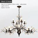Black wrought iron crystal led chandelier dining room light