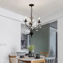 Black wrought iron crystal led chandelier dining room light
