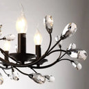 Black wrought iron crystal led chandelier dining room light