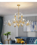 Black wrought iron crystal led chandelier dining room light