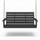 SimplyPoly 5 Foot Amish Made Signature Recycled Plastic Porch Swing, Dark Grey