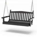 SimplyPoly 4 Foot Amish Made Mission Recycled Plastic Porch Swing, Birchwood Wood Grain