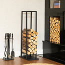 Elevated Black Metal Firewood Rack