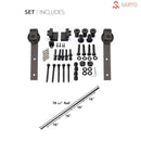 Felicia 3355 Matte White Double Barn Door with 12 Lites Clear Glass | Black Bypass Rails