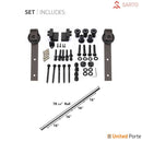 Planum 0020 Matte Black Barn Door and Black Rail