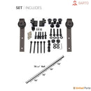 Felicia 3312 Matte Black Barn Door with Frosted Glass and Black Rail