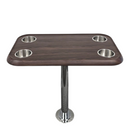 RV Side Tables | RV End Tables - Table Set - 6" Flush Mount Floor Plate / Anti Wobble, Cocktail Design (6 colors)