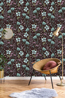 Blooming Flowers on a Dark Background Wallpaper