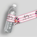 Blooming Girl Baby Shower Water Bottle Labels