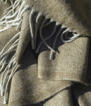 Cappuccino Herringbone Woven Yak Down Throw