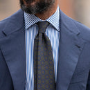Moretti - Printed Madder Silk Tie - Navy & Green