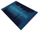 Ombre Blue 5x7 Modern Abstract Wool Hand Woven Southwestern Lori Rug