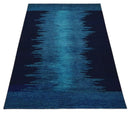 Ombre Blue 5x7 Modern Abstract Wool Hand Woven Southwestern Lori Rug