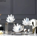 Blue agate stone crystal sculpture living room mirrored ornament
