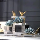 Blue agate stone crystal sculpture living room mirrored ornament