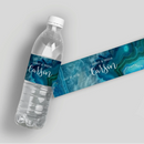 Blue Agate Wedding Water Bottle Labels