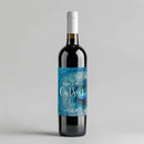 Blue Agate Wedding Wine Label