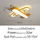 Blue airplane led wood ceiling light for kids bedroom