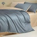 Blue and beige egyptian cotton bedding set for bedroom