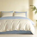 Blue and beige egyptian cotton bedding set for bedroom