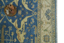 Blue and Beige Hand Knotted Traditional Oriental Oushak 8x10 wool Area Rug