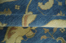 Blue and Beige Hand Knotted Traditional Oriental Oushak 8x10 wool Area Rug