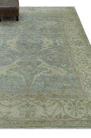 Blue And Beige Traditional Oushak Design Hand Knotted 6x9 wool area rug