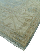 Blue And Beige Traditional Oushak Design Hand Knotted 6x9 wool area rug