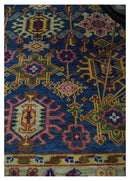 Blue and Beige Traditional Turkish Design Wool Hand Knotted Multi Sizes Area Rug