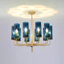 Blue and gold decorbites glass chandelier – kitchen island light