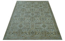 Blue And Gold Fine Hand Knotted traditional Oriental Oushak design  8x10 wool area rug