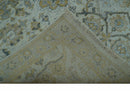Blue And Gold Fine Hand Knotted traditional Oriental Oushak design  8x10 wool area rug