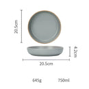 Blue and gray ceramic morandi bowl dining room gold trimmed dinnerware