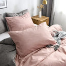 Blue and gray grain pattern duvet cover set bedroom bedding