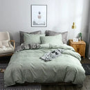 Blue and gray grain pattern duvet cover set bedroom bedding
