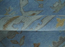 Blue and Gray Hand knotted Oriental Oushak 9x12 wool Area Rug