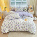 Blue and gray striped cotton single duvet cover bedroom bedding set