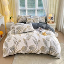 Blue and gray striped cotton single duvet cover bedroom bedding set