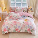 Blue and gray striped cotton single duvet cover bedroom bedding set