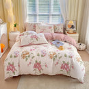 Blue and gray striped cotton single duvet cover bedroom bedding set