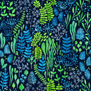 Blue and Green Botanical Wallpaper